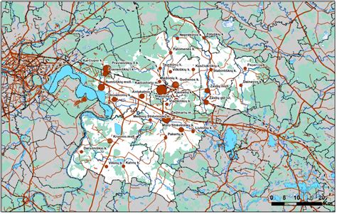 Kaišiadorių rajono žemėlapis su Mūro Strėvininkų kaimo pažymėjimu