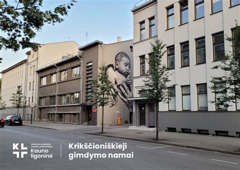 Kauno gimdymo namų pastato iliustracija
