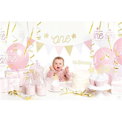 spalvingos gimtadienio dekoracijos su skaičiumi 1