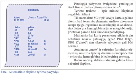 šlapimo tyrimo pristatymo taisyklės