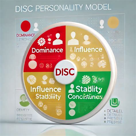 DISC modelio schema: Dominavimas, Įtaka, Pastovumas, Sąžiningumas
