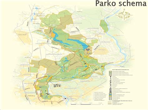 Verkių regioninio parko panorama su žaliomis erdvėmis