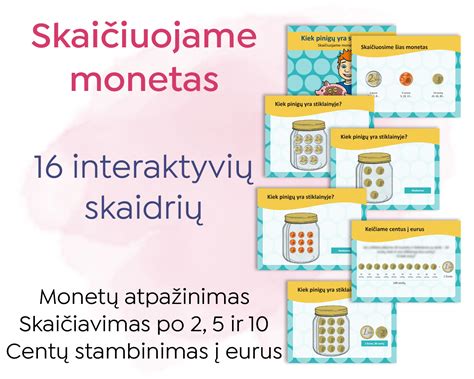 Vaikas rūšiuoja monetas