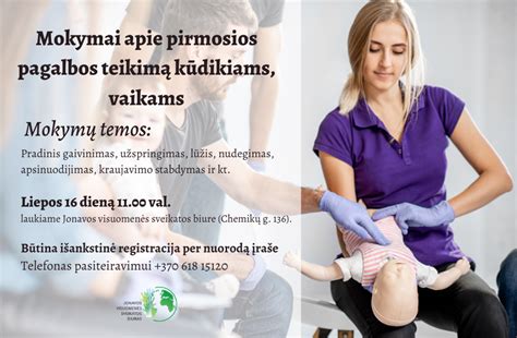 Tėvų ir vaikų pirmosios pagalbos mokymai