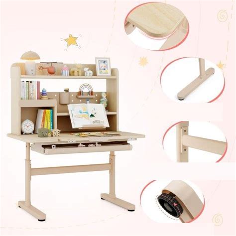 Vaikiškas rašomasis stalas su reguliuojamu aukščiu ir posvyrio kampu