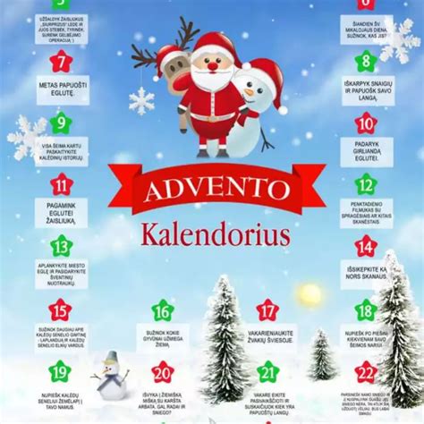 Advento abėcėlės pavyzdys su užduotimis