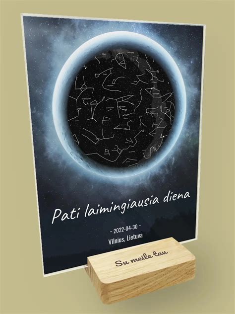 Personalizuotas žvaigždžių žemėlapis ir gimimo datos knyga