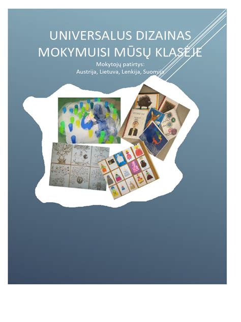 Universalus dizainas mokymuisi - schematinis pavaizdavimas