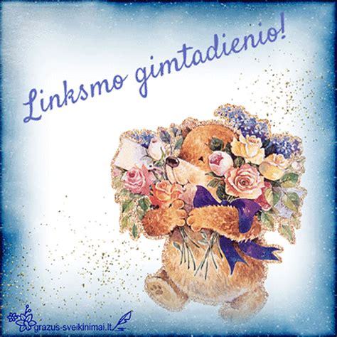 vokiškas gimtadienio atvirukas su sveikinimu