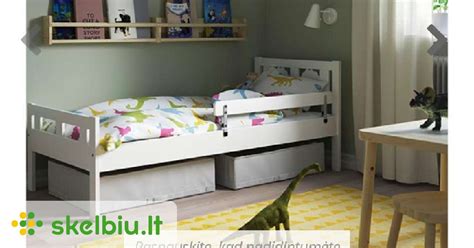 Vaikiška ištraukiama lova IKEA interjere