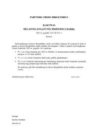 Įsakymo dėl darbuotojo pavadavimo pavyzdys