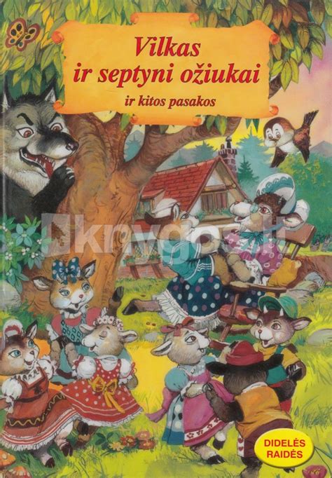 Vilkas ir septyni ožiukai iliustracija