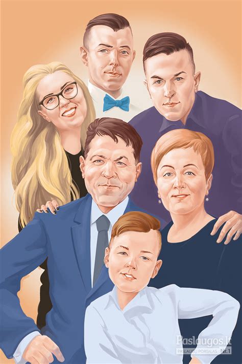 šeimos portretas piešinys