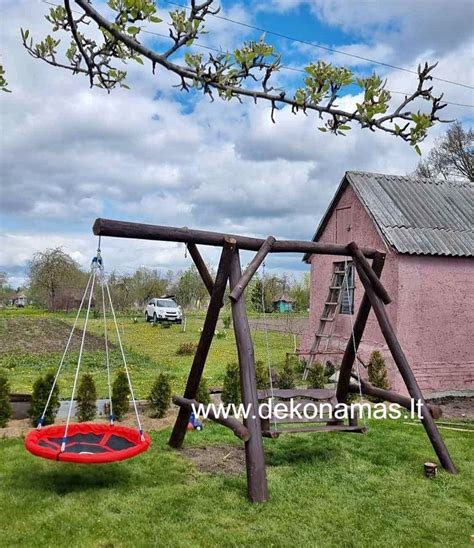 Medinės, plastikinės ir metalinės supynės vaikams