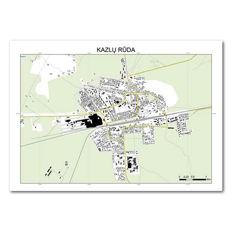 Kazlų Rūdos miesto žemėlapis su mokyklos lokacija