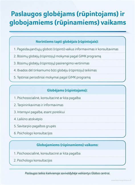 Globos ir rūpybos procesų schema