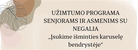 Užimtumo veiklos senjorams