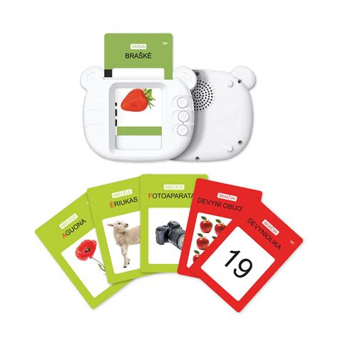 Šnekančios kortelės su paveikslėliais ir skaitytuvu