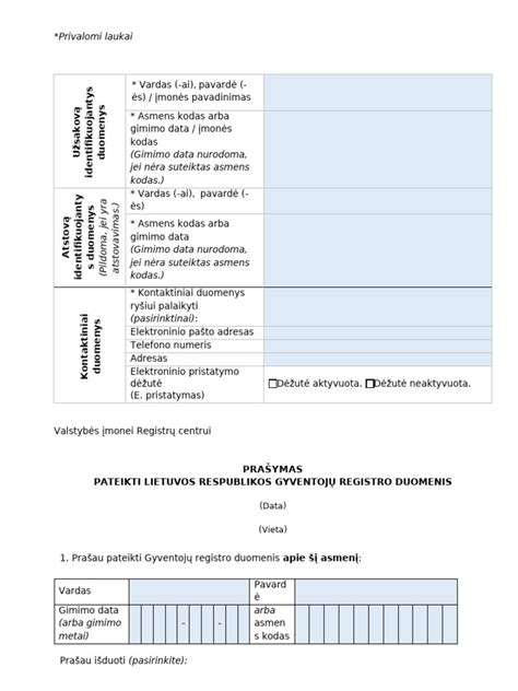 Gimimo registracijos procesas ir Gyventojų registro sistema