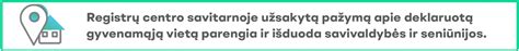 Lietuvos gyventojų registro ženklas ir kontaktinė informacija