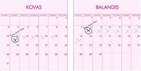 Moteris, žyminti mėnesines kalendoriuje