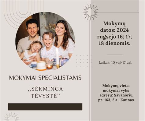 Pozityvios tėvystės mokymai šeimoms