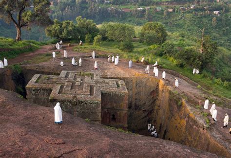 Lalibela bažnyčios Etiopijoje, iškaltos uolose