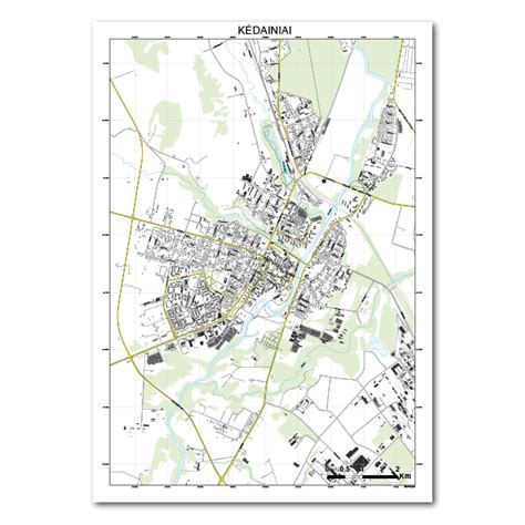 Kėdainių miesto žemėlapis su pažymėtu darželiu