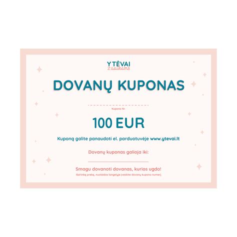 Dovanų kuponas su šventiniu kaspinu