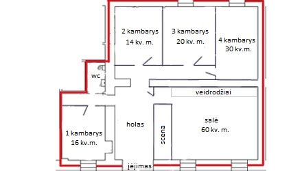 darželio patalpų planas