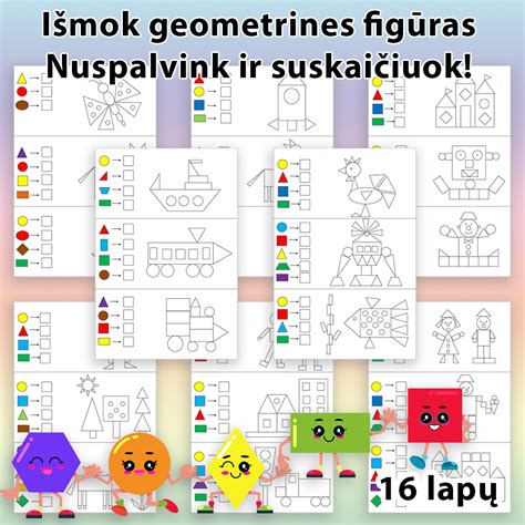 vaikai stato bokštus iš skirtingų geometrinių figūrų kaladėlių