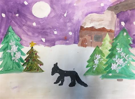 Vaikų piešiniai žiemos sporto tema