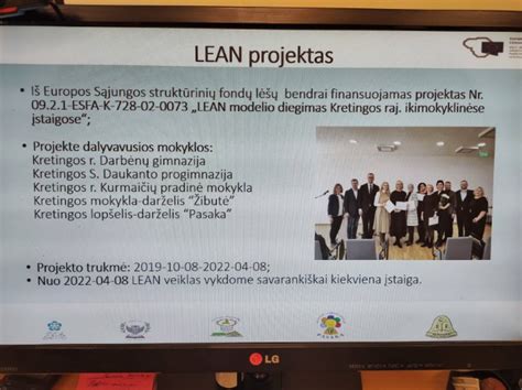 LEAN modelio diegimo infografika švietimo įstaigose