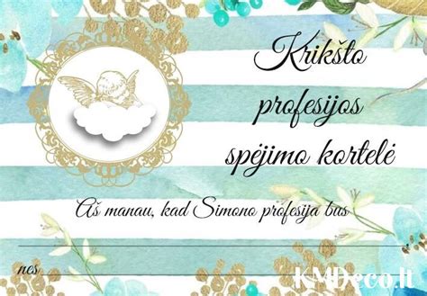 Kortelės būsimų profesijų spėjimui krikštynose