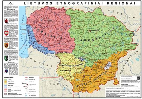 Lietuvos žemėlapis: Sostinės ir Vidurio bei vakarų Lietuvos regionai