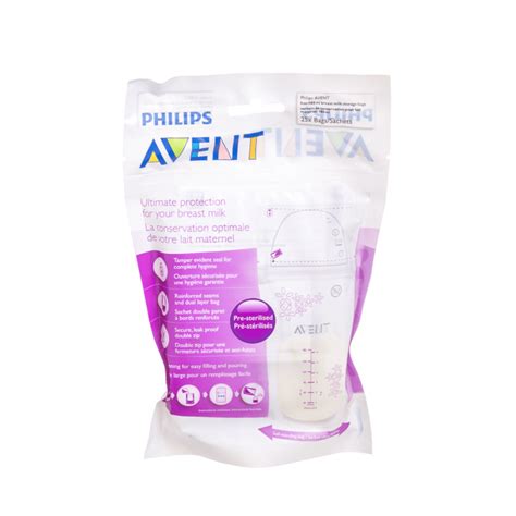 Philips AVENT pieno maišelių pakuotė ir etiketė