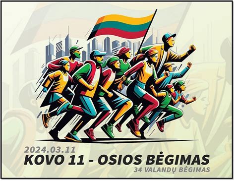 Vaikai bėga simbolinį laisvės bėgimą Kovo 11-osios proga darželio kieme