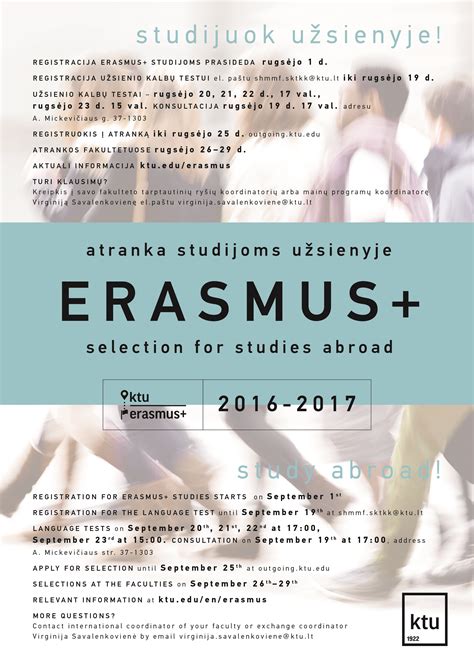 Studentai užsienio universitete pagal Erasmus+ programą