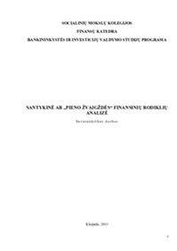 Lopšelio-darželio finansinių rodiklių diagrama