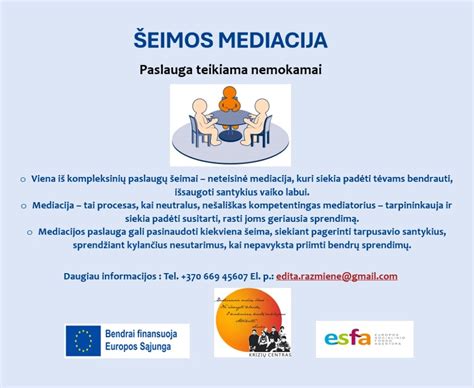 mediacijos procesas šeimos teisėje