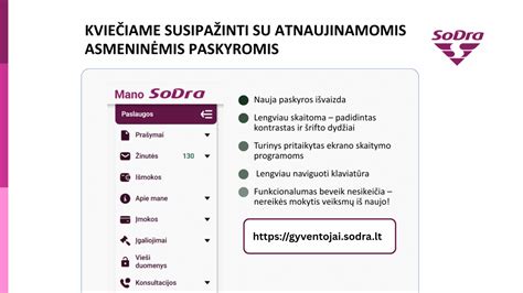„Sodros“ paslaugų diagrama