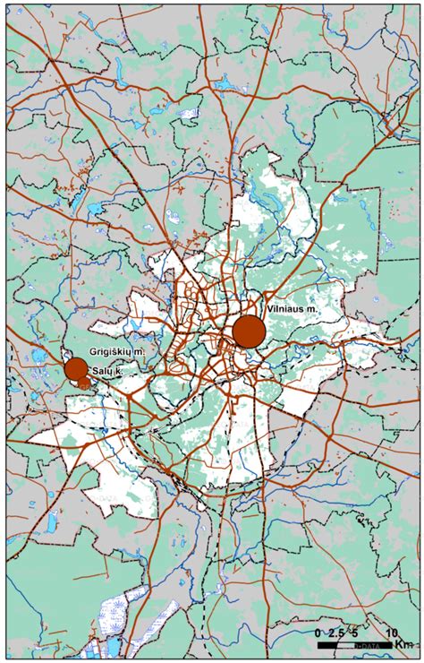 Vilniaus mikrorajonų žemėlapis su šeimų patrauklumo žymėjimu