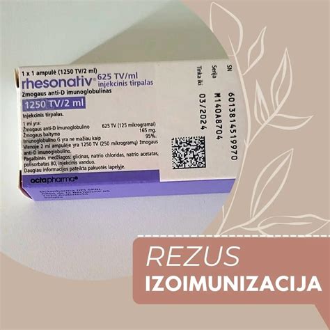Anti-D imunoglobulino injekcijos schema