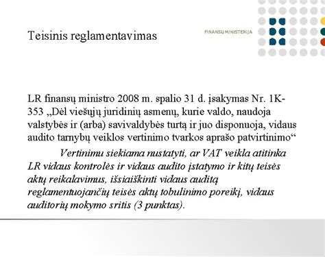 Teisinis reglamentavimas