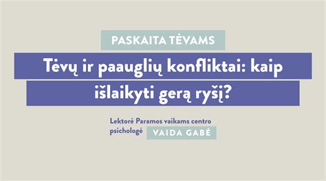 Tėvų konfliktai ir vaiko gerovė