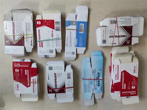 Simptominio gydymo vaistų pakuotės