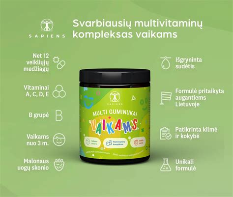 Svarbiausių vitaminų schema vaikams
