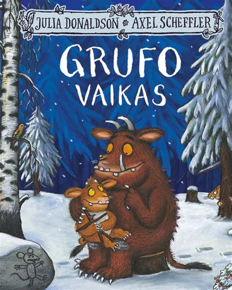 Grufo vaikas su tėvu animaciniame stiliuje