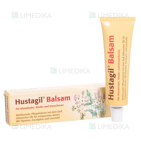 Hustagil balzamo tūbelė su vaiku ant etiketės