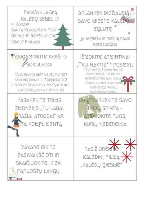 Advento kalendorius su užduotimis